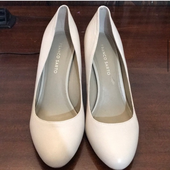 Franco Sarto Leather Caspian Pumps Cream Size 9 - Picture 3 of 12